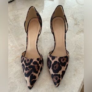 J Crew leopard pumps worn twice with 3 1/2 inch heel